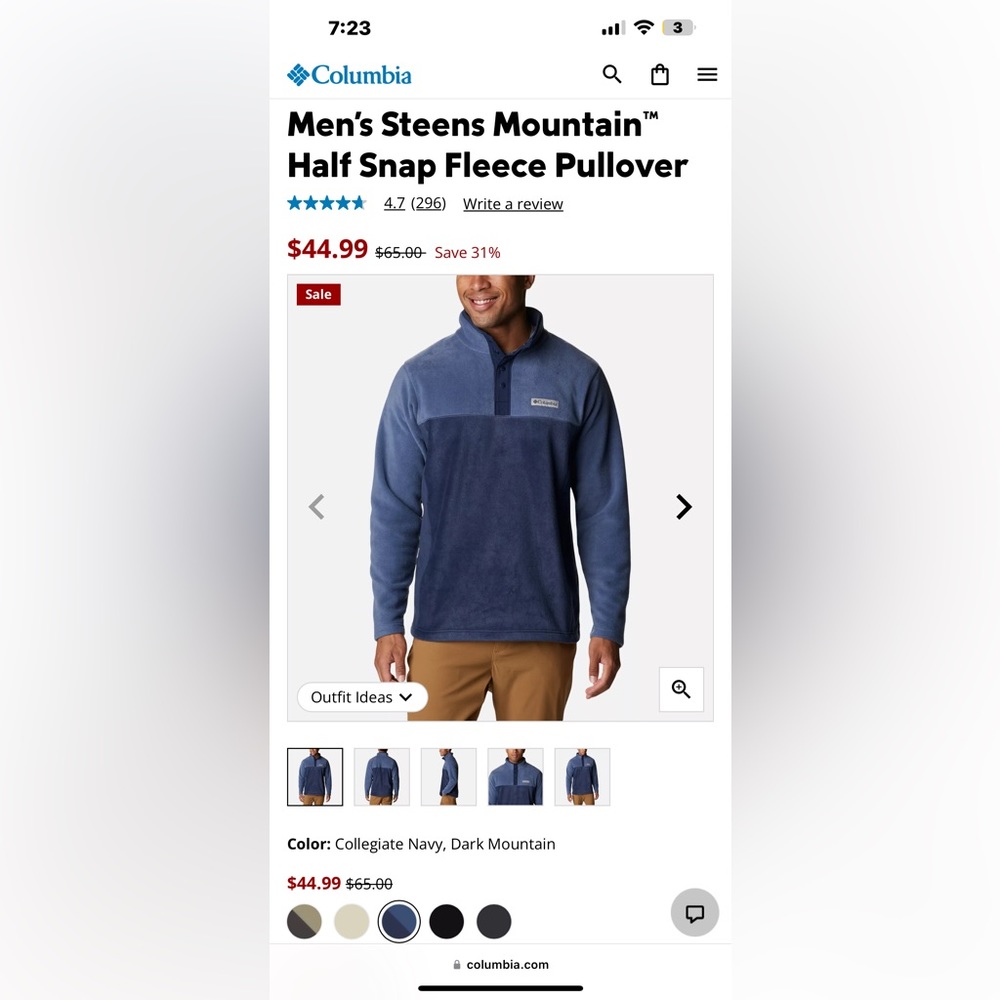 Columbia Men’s Quarter Snap Fleece Pullover - Picture 5 of 5